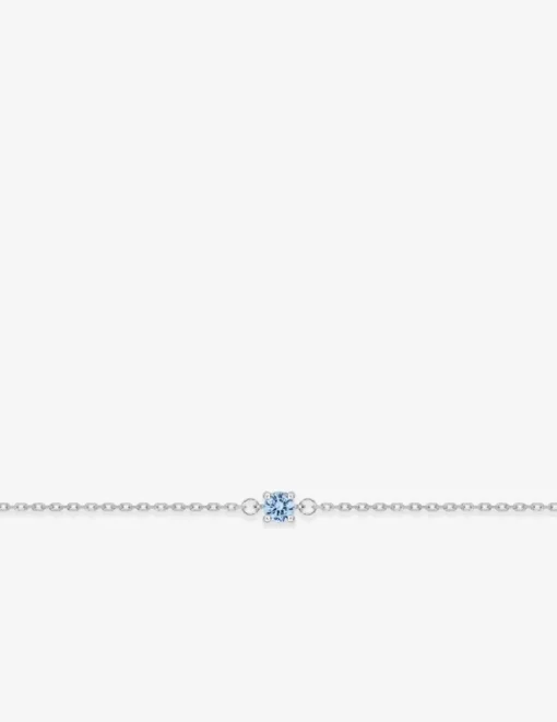 Bracelet argent 925‰ rhodié et oxyde de zirconium bleu serti griffes SO OR