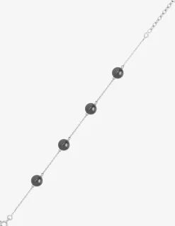 Bracelet argent 925‰ rhodié et hématite SO OR