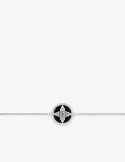 Bracelet argent 925‰ rhodié laqué noir et oxyde de zirconium SO OR