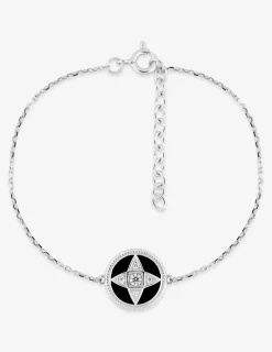 Bracelet argent 925‰ rhodié laqué noir et oxyde de zirconium SO OR
