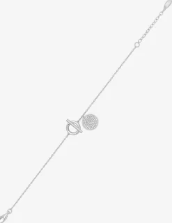 Bracelet argent 925‰ souple oxyde blanc barre et anneau fantaisie SO OR