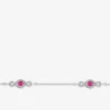 Bracelet argent 925‰ souple oxyde rose et motifs répétitifs SO OR