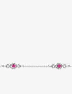 Bracelet argent 925‰ souple oxyde rose et motifs répétitifs SO OR