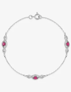 Bracelet argent 925‰ souple oxyde rose et motifs répétitifs SO OR