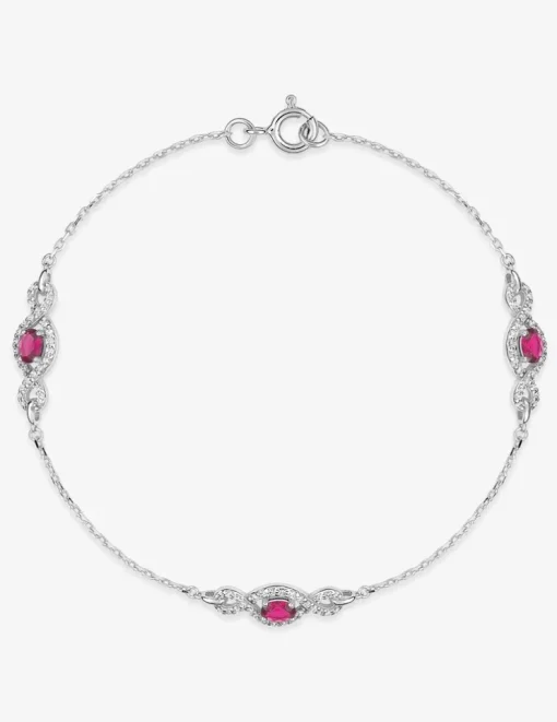 Bracelet argent 925‰ souple oxyde rose et motifs répétitifs SO OR