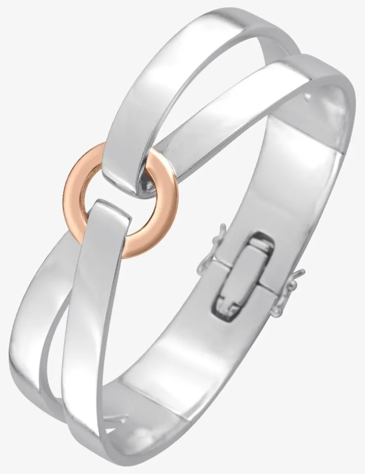 Bracelet bicolore argent 925 ‰, tout métal, fantaisie SO OR