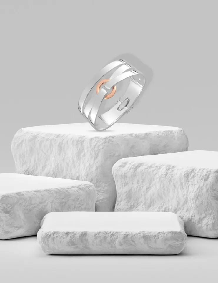 Bracelet bicolore argent 925 ‰, tout métal, fantaisie SO OR