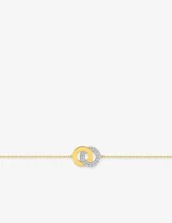 Bracelet bicolore cercle or 375‰ et oxyde de zirconium SO OR