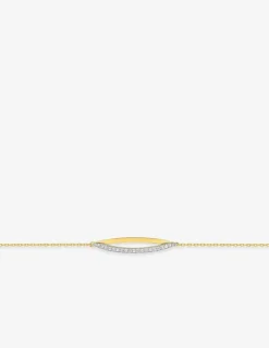 Bracelet bicolore en or 375‰ et oxyde de zirconium SO OR