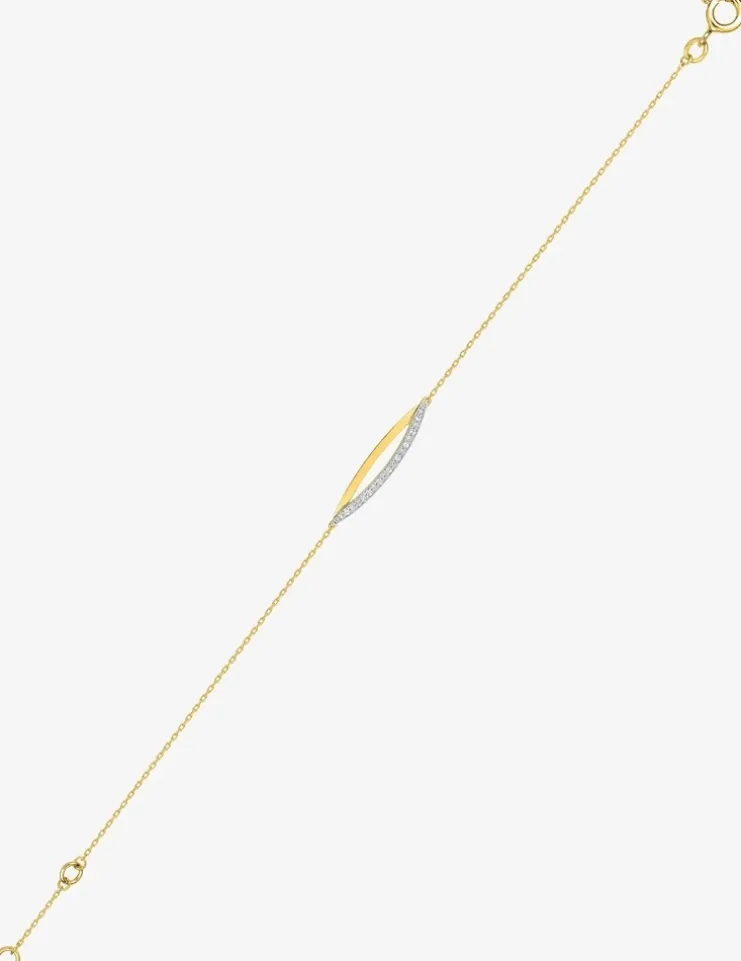 Bracelet bicolore en or 375‰ et oxyde de zirconium SO OR