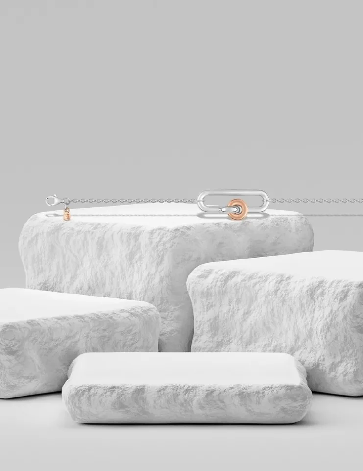 Bracelet bicolore maillon fantaisie argent 925 ‰ SO OR