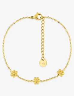 Bracelet Bracelet acier doré tendance avec motif fleurs SO OR