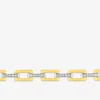 Bracelet Bracelet chaine mailles rectangulaires plaqué or et oxydes de zirconium SO OR