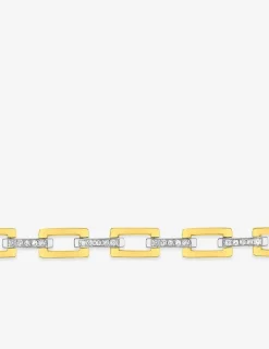 Bracelet Bracelet chaine mailles rectangulaires plaqué or et oxydes de zirconium SO OR