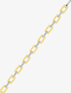Bracelet Bracelet chaine mailles rectangulaires plaqué or et oxydes de zirconium SO OR