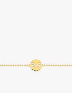 Bracelet Bracelet chaine en plaqué or avec médaillon découpes papillon SO OR
