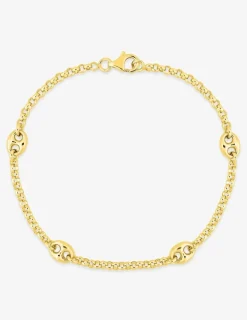 Bracelet Bracelet en plaqué or souple motifs répétitifs maille forçat et grain de café SO OR