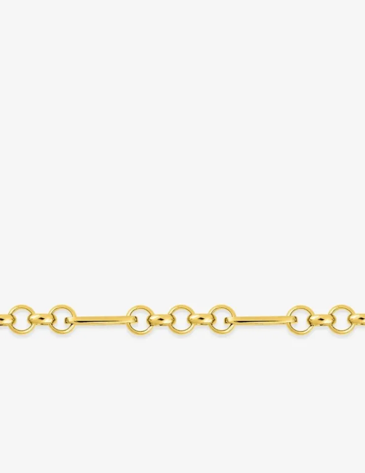 Bracelet Bracelet maille jaseron et maille rectangle acier doré SO OR