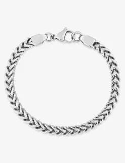 Bracelet Bracelet tressé acier gris bicolore maille fantaisie SO OR
