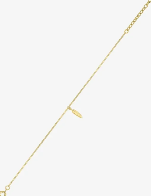 Bracelet breloque plume plaqué or SO OR
