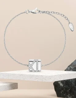 Bracelet carré Argent 925‰ rhodié & oxydes de zirconium SO OR