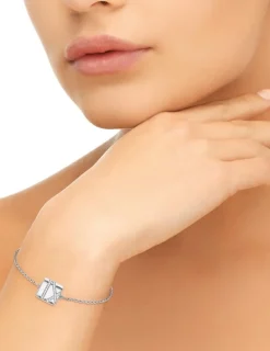 Bracelet carré Argent 925‰ rhodié & oxydes de zirconium SO OR