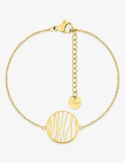 Bracelet cercle acier doré et émail blanc SO OR