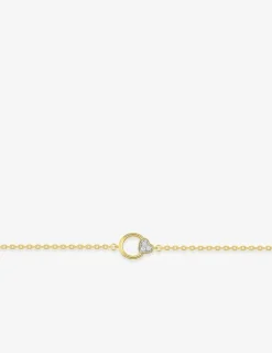 Bracelet cercle et cœur plaqué or et oxydes de zirconium sur du rhodium SO OR