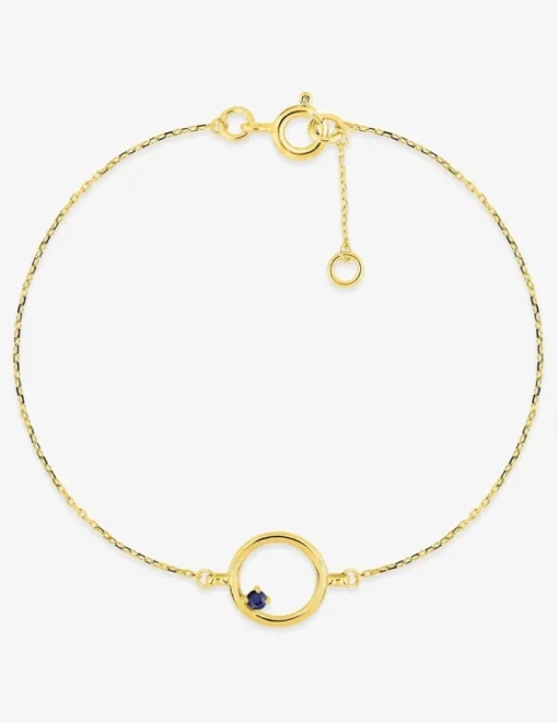 Bracelet cercle et saphir or jaune 375‰ SO OR