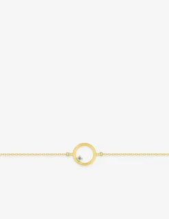 Bracelet cercle or jaune 750‰ et oxyde de zirconium SO OR