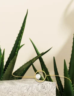 Bracelet cercle or jaune 375‰ et perle 6 mm SO OR