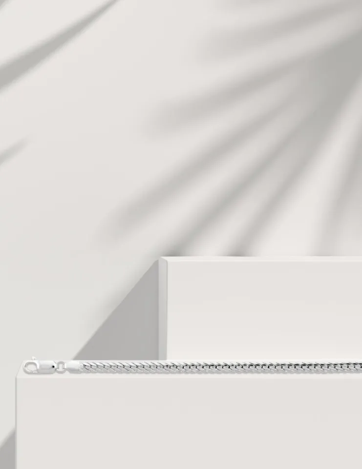 Bracelet Chaîne anglaise en or blanc 375 ‰ SO OR