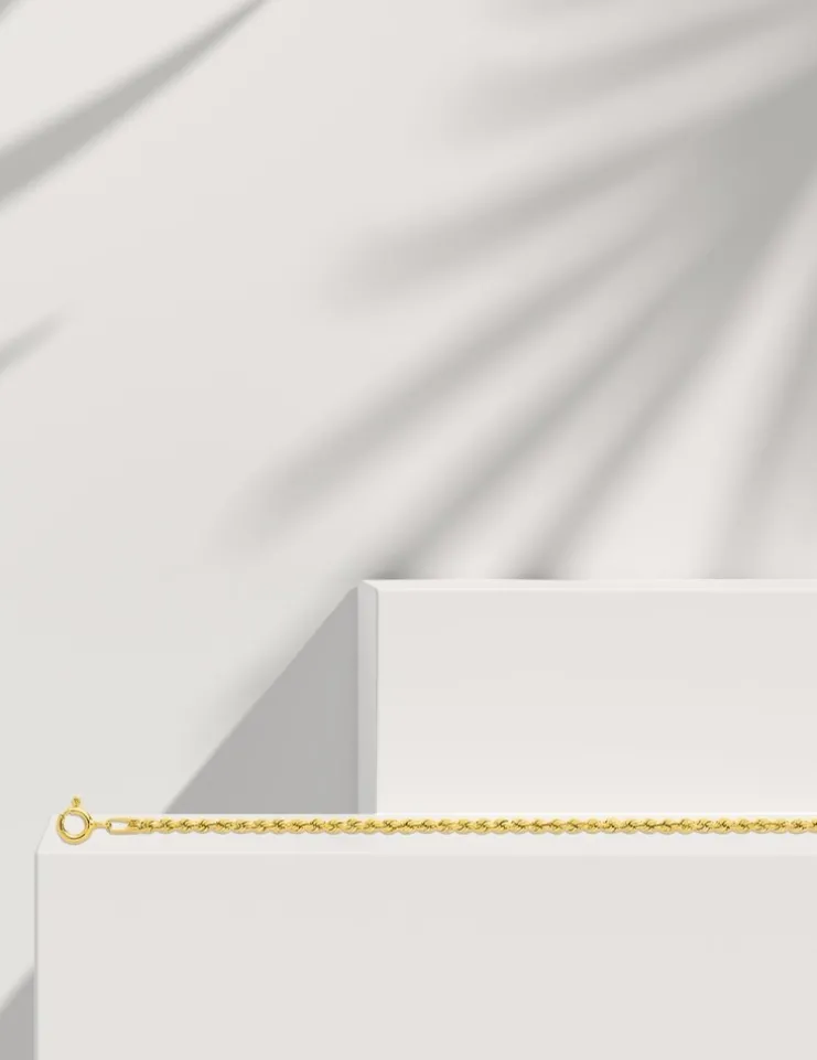 Bracelet Chaîne corde en or jaune 375 ‰ SO OR