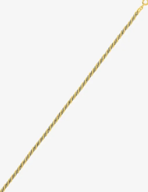 Bracelet Chaîne corde et Vénitienne en or jaune et blanc 375 ‰ SO OR