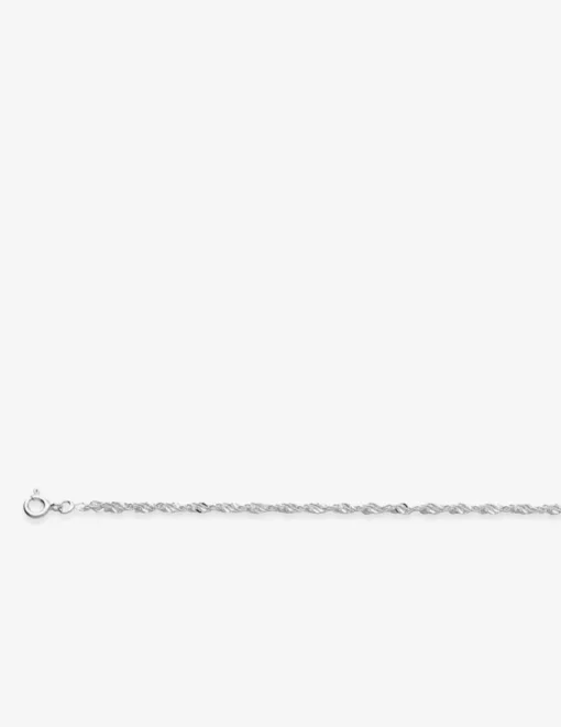 Bracelet Chaîne de cheville Singapour argent rhodié 925 ‰ 2 mm SO OR