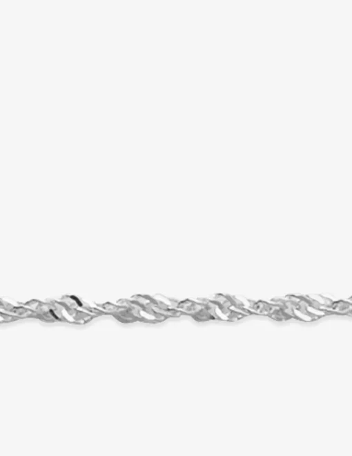 Bracelet Chaîne de cheville Singapour argent rhodié 925 ‰ 2 mm SO OR