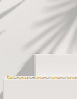Bracelet Chaîne en tricolore or 375 ‰ SO OR