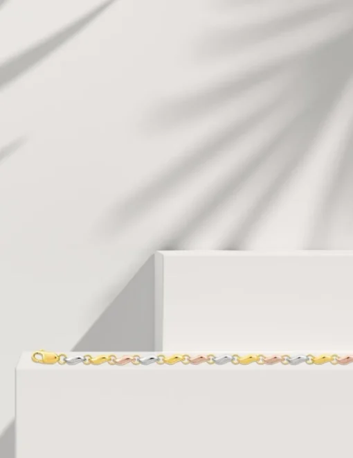 Bracelet Chaîne en tricolore or 375 ‰ SO OR