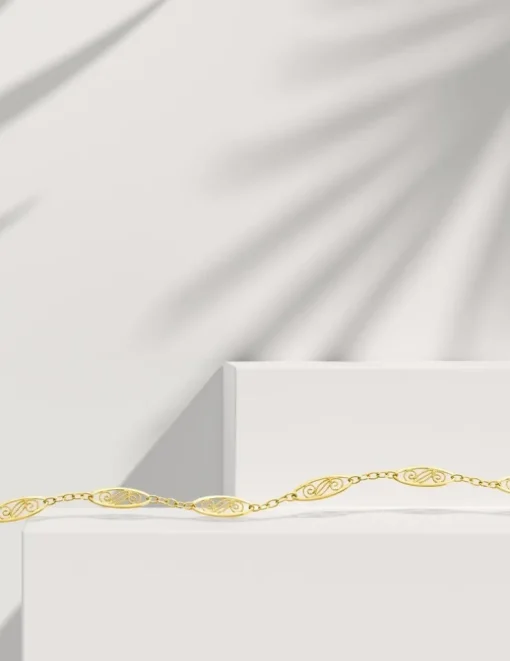 Bracelet Chaîne filigrane or jaune 375 ‰ SO OR