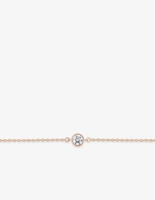 Bracelet chaîne forçat plaqué or rose et oxyde de zirconium serti clos SO OR