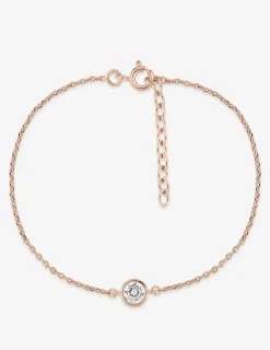 Bracelet chaîne forçat plaqué or rose et oxyde de zirconium serti clos SO OR