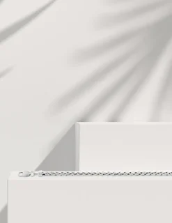 Bracelet Chaîne palmier en or blanc 375 ‰ SO OR