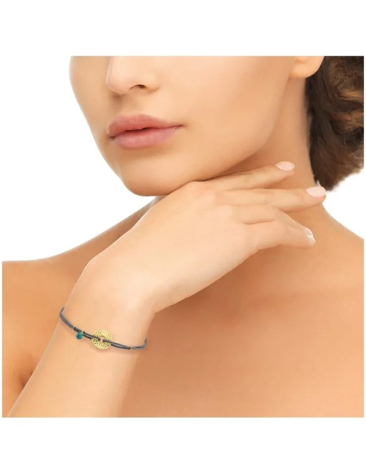 Bracelet corde en plaqué or et turquoise SO OR