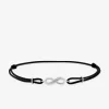 Bracelet cordon argent 925‰ fil nylon oxyde blanc infini fantaisie SO OR