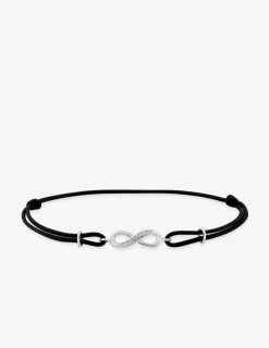 Bracelet cordon argent 925‰ fil nylon oxyde blanc infini fantaisie SO OR