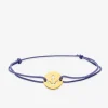Bracelet cordon bleu motif ancre en or jaune 375 ‰ SO OR