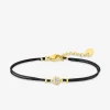 Bracelet cordon et acier doré, cristal synthétique SO OR