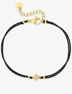 Bracelet cordon et acier doré, cristal synthétique SO OR
