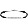 Bracelet cordon et argent 925 ‰ rhodié SO OR