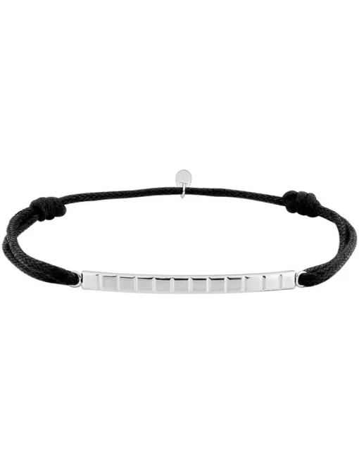 Bracelet cordon et argent 925 ‰ rhodié SO OR